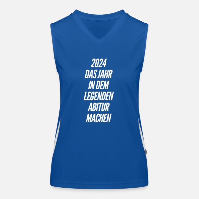 Abi 2024 Sprüche Funktionelles Kontrast-Tank Top für Frauen