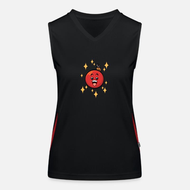 Lustige Weihnachtskugel #3/9 Funktionelles Kontrast-Tank Top für Frauen