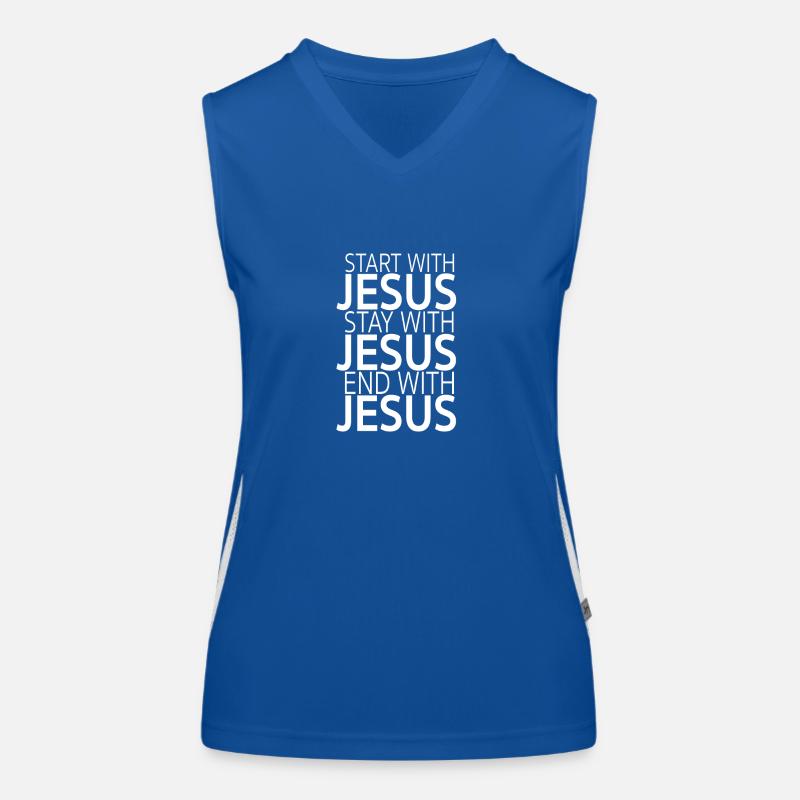Start with Jesus Funktionelles Kontrast-Tank Top für Frauen