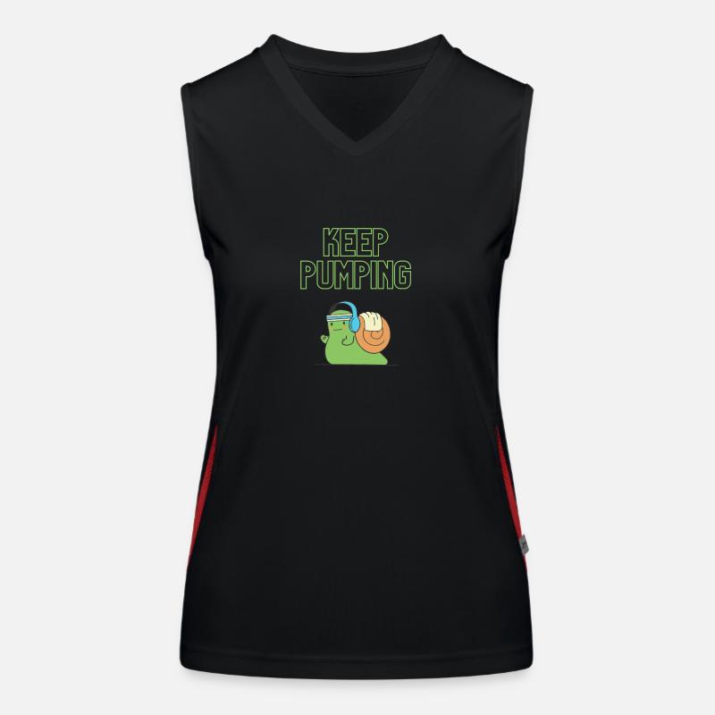 "Keep Pumping" - Screw Design Women's Functional Contrast Tank Top