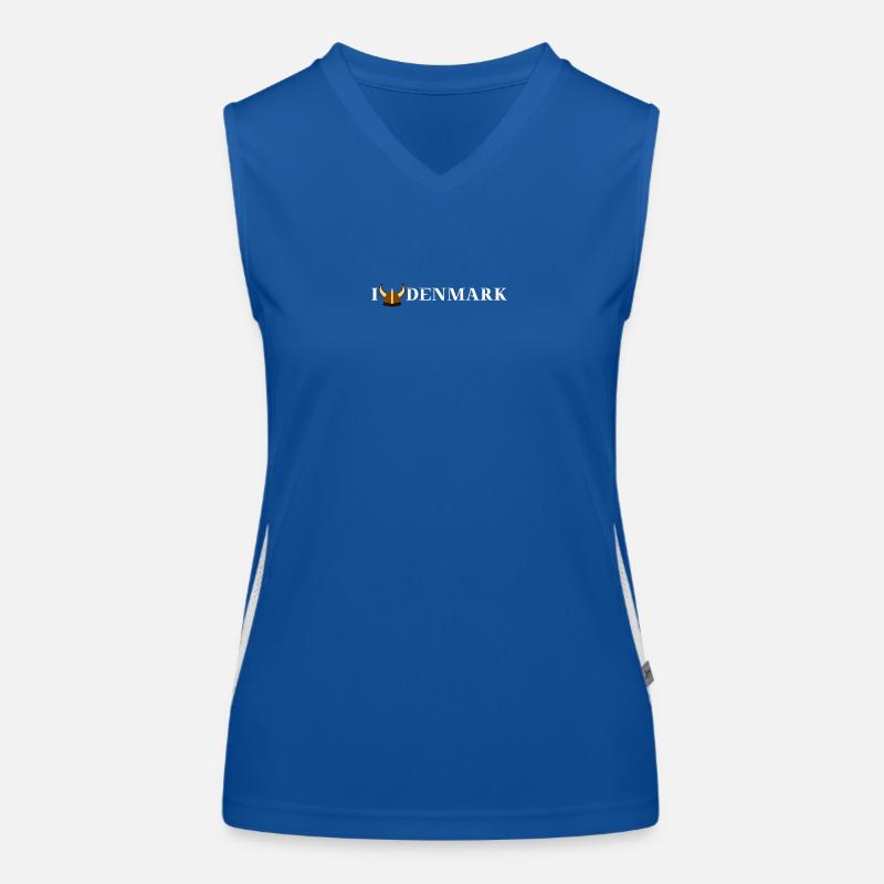 I LOVE DENMARK Wikinger Geschenkidee Wikingerhelm Funktionelles Kontrast-Tank Top für Frauen