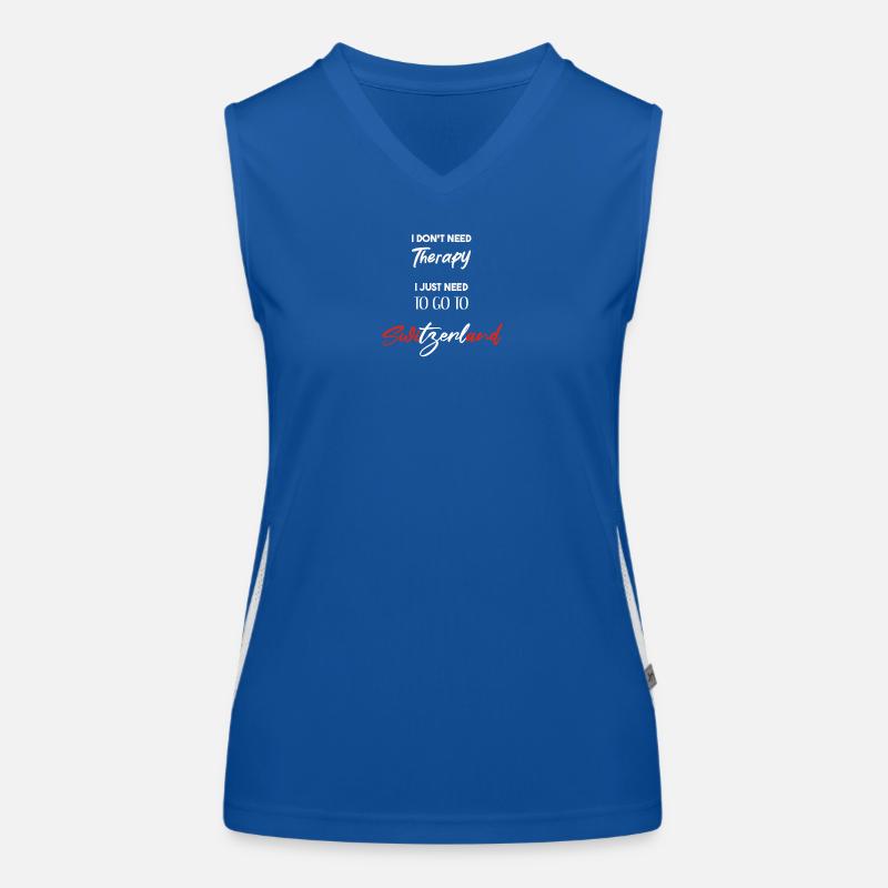 Schweiz lustige Geschenkidee witziger Spruch Funktionelles Kontrast-Tank Top für Frauen