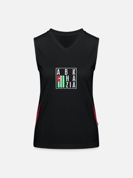 Abkhazia - Women's Functional Contrast Tank Top - black/red - Front
