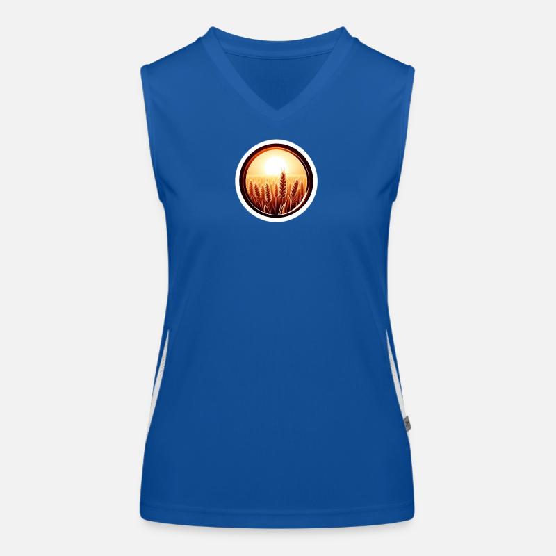 Goldenes Feld Funktionelles Kontrast-Tank Top für Frauen