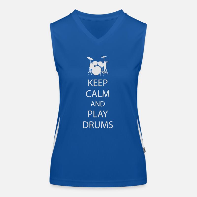 Keep Calm Drummer Funktionelles Kontrast-Tank Top für Frauen