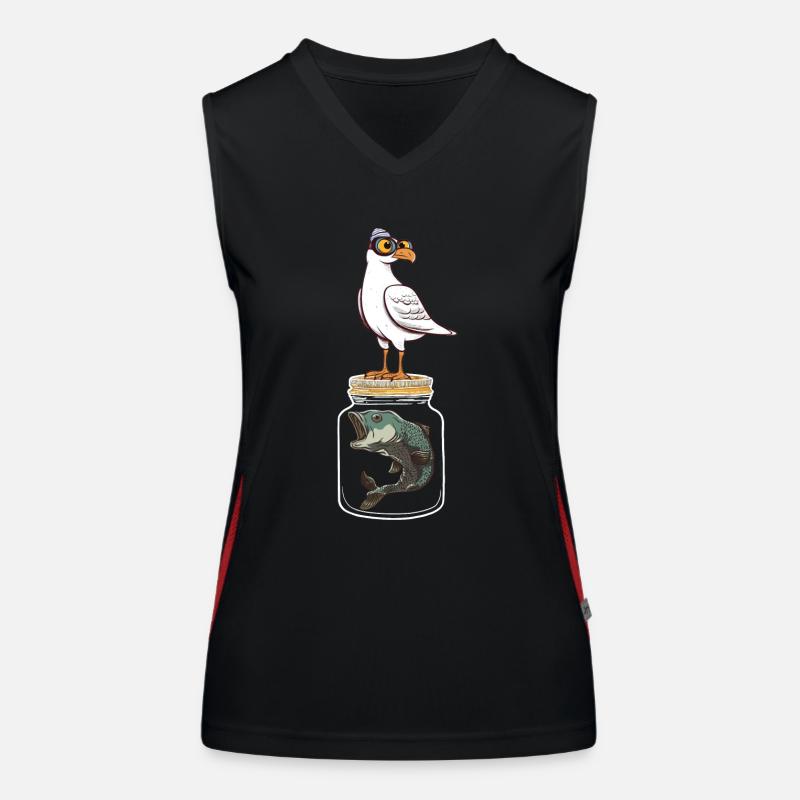 Seagull Seagulls Fish Fish Seagull Maritime Women's Functional Contrast Tank Top