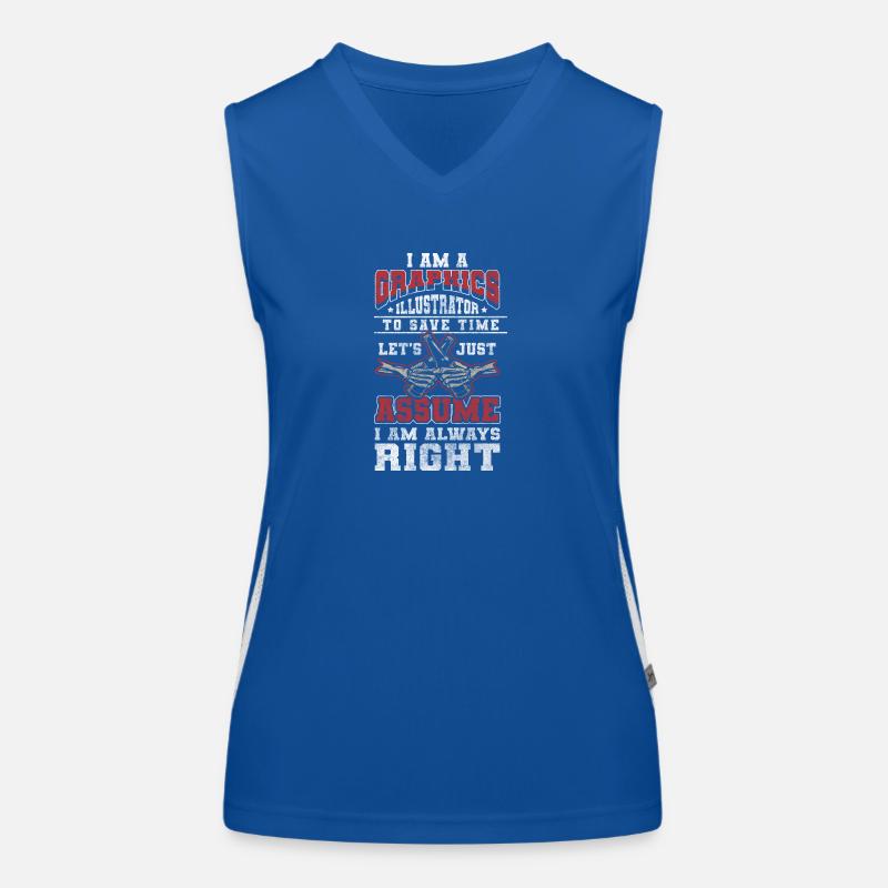 Illustrator Profession Drawings Women's Functional Contrast Tank Top