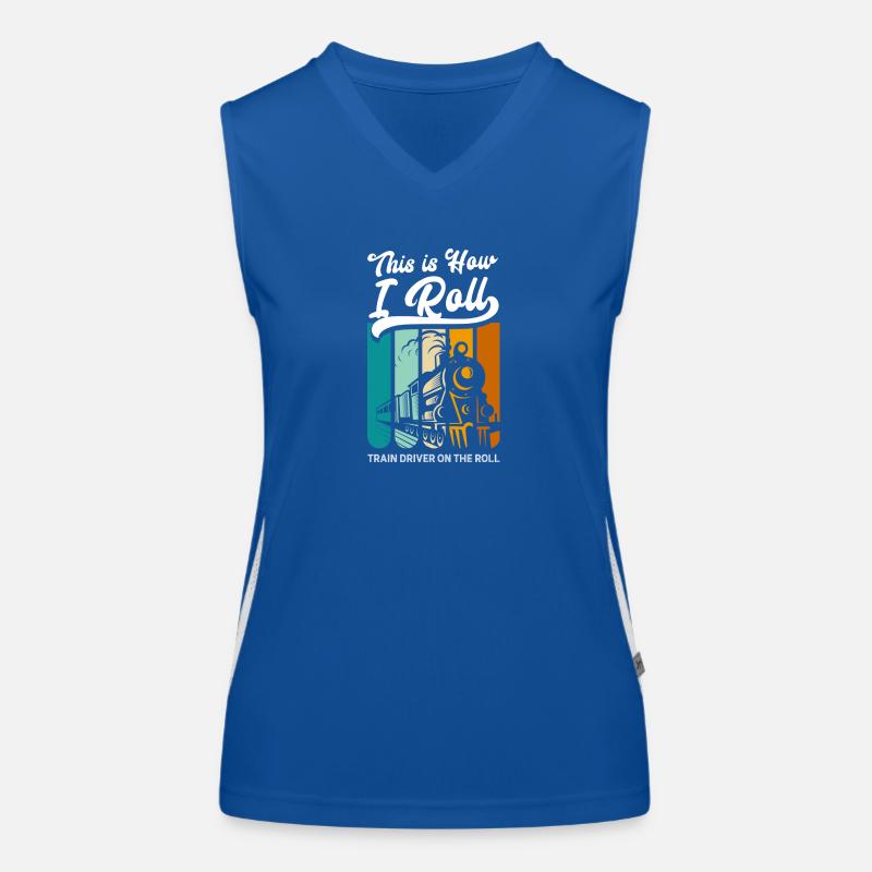 Train Railroad Workers Train Guiding Station Women's Functional Contrast Tank Top