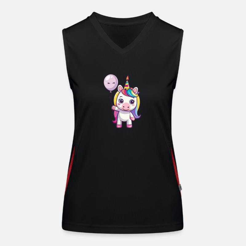 Einhorn Geburtstag Comic Funktionelles Kontrast-Tank Top für Frauen