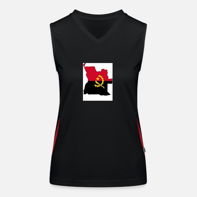 Angola Flagge, Map Funktionelles Kontrast-Tank Top für Frauen