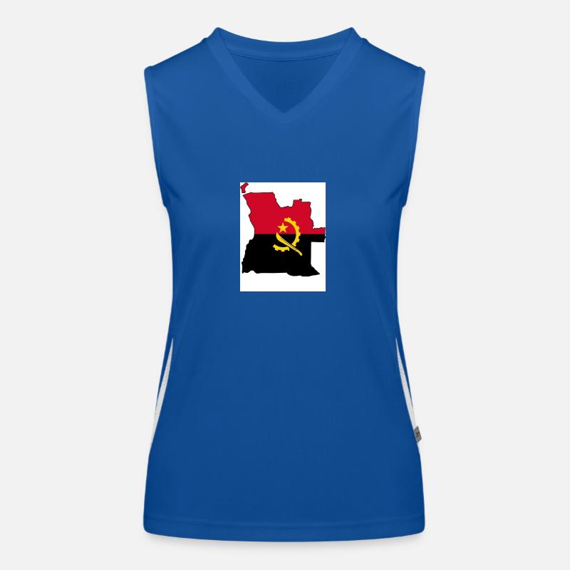 Angola Flag, Map Women's Functional Contrast Tank Top