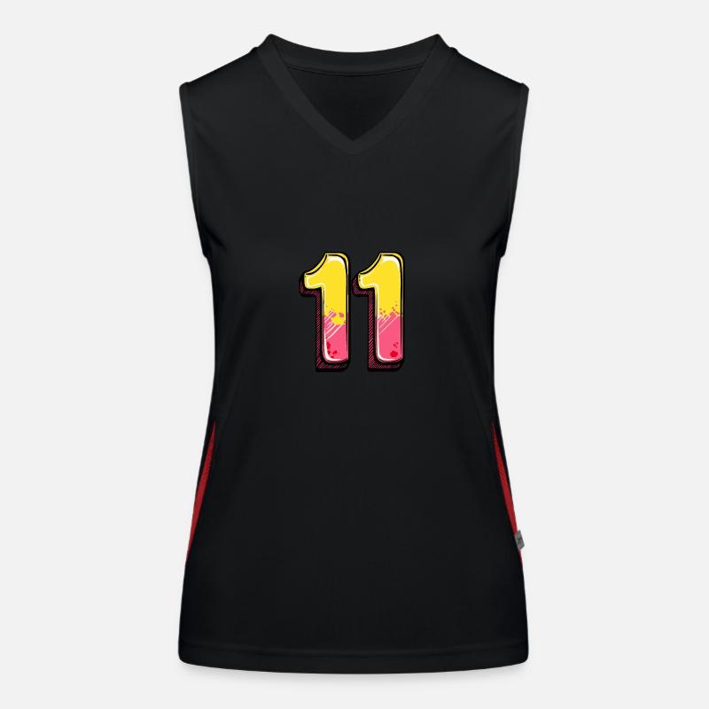 11 Zahl Comic Funktionelles Kontrast-Tank Top für Frauen
