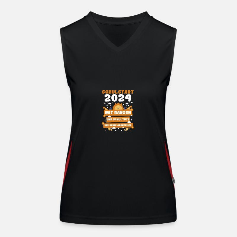 First Grade Elementary School 2024 Gift Women's Functional Contrast Tank Top