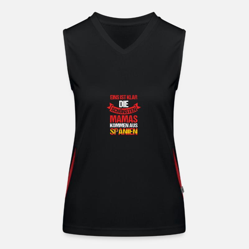 Spanier Mama Mutter Spanien Funktionelles Kontrast-Tank Top für Frauen