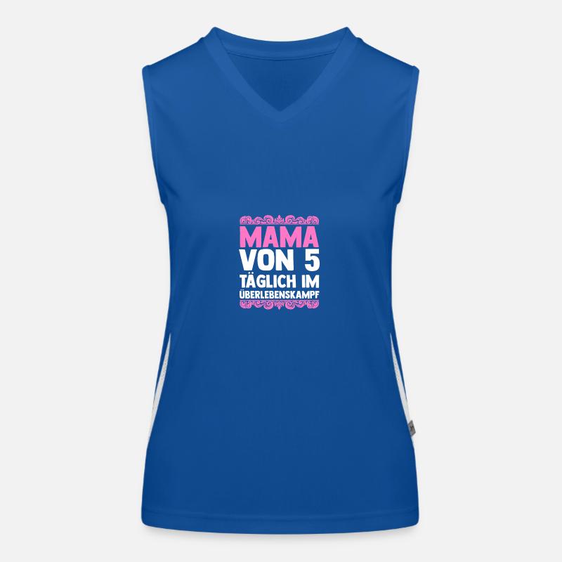 Mama Von 5 Kindern Funktionelles Kontrast-Tank Top für Frauen