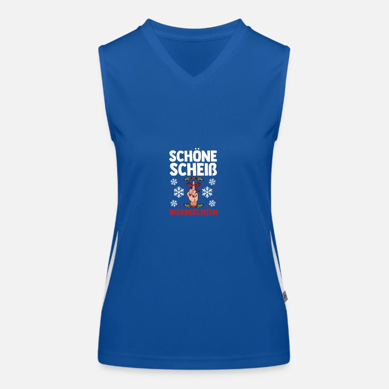 Weihnachtsmann Schöne Scheiß Weihnachten Funktionelles Kontrast-Tank Top für Frauen