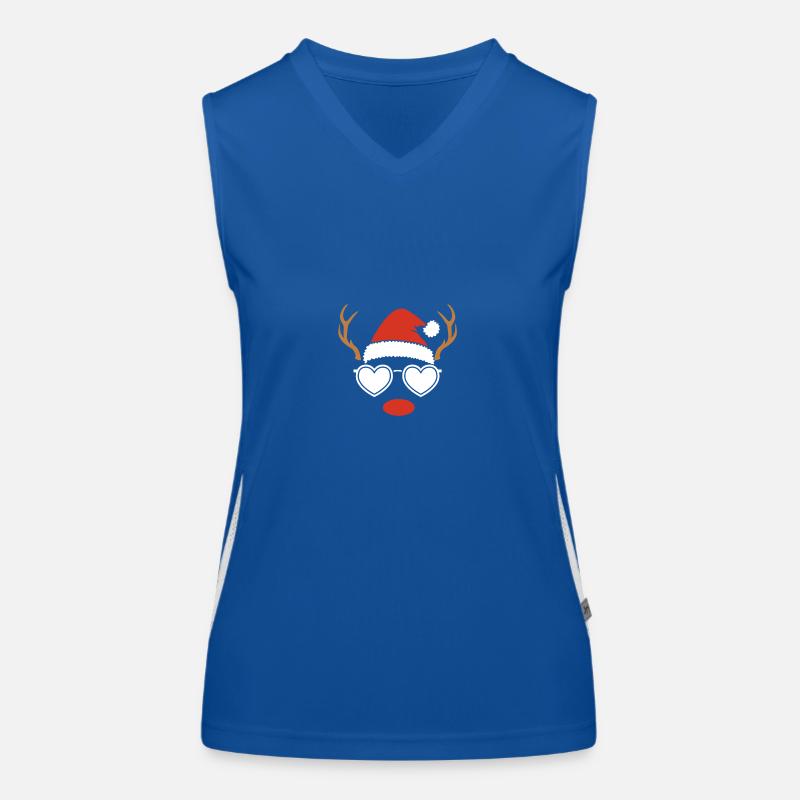 Weihnachtsmann Weihnachten Rentier Funktionelles Kontrast-Tank Top für Frauen