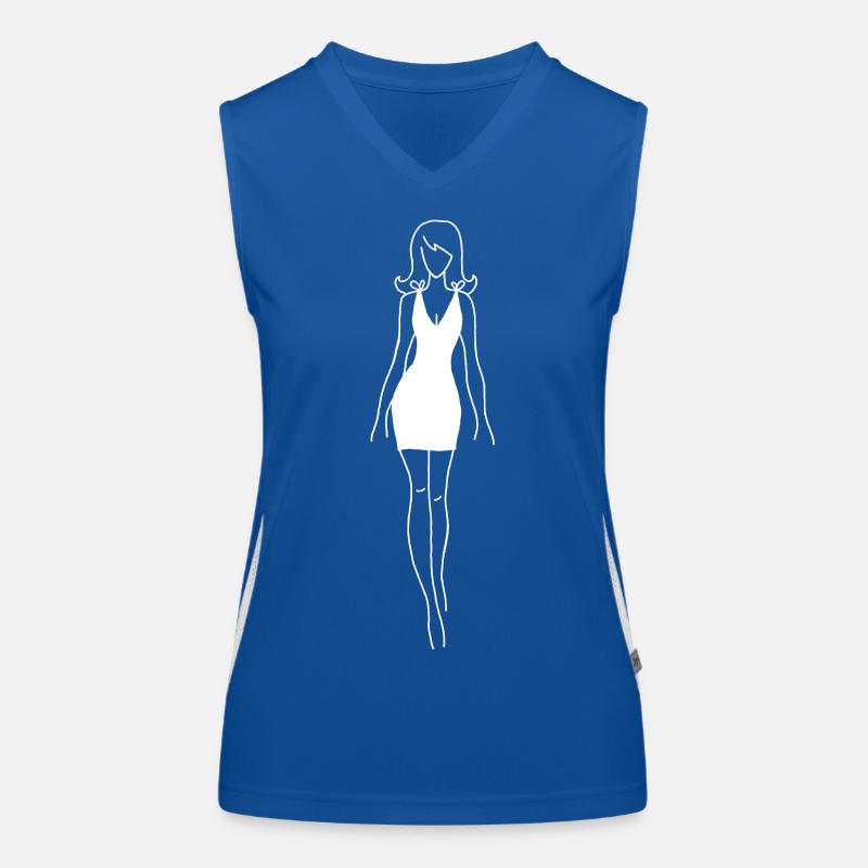 Femme en robe blanche Débardeur respirant contrasté Femme