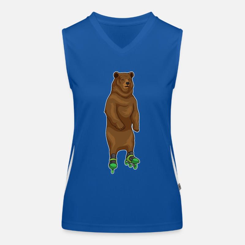 Bär Inline skating Rollschuhe Funktionelles Kontrast-Tank Top für Frauen