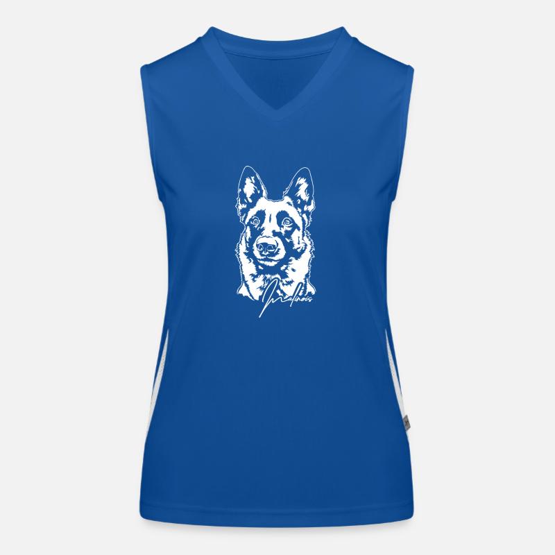 Malinois Portrait Chien Chiens Wilsigns Débardeur respirant contrasté Femme