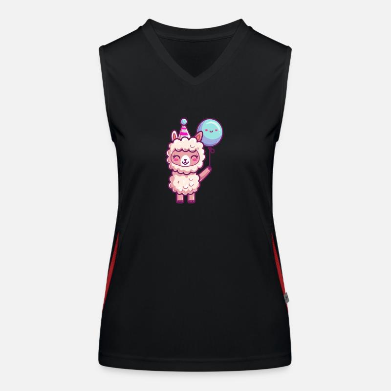 Alpaka Llama Geburtstag Comic Funktionelles Kontrast-Tank Top für Frauen