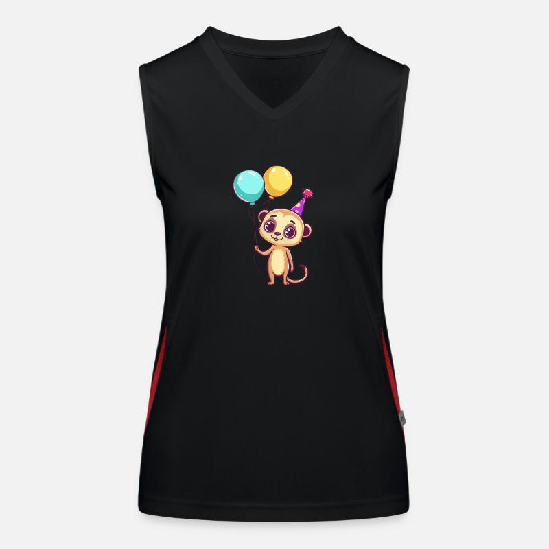 Erdmännchen Geburtstag Comic Funktionelles Kontrast-Tank Top für Frauen