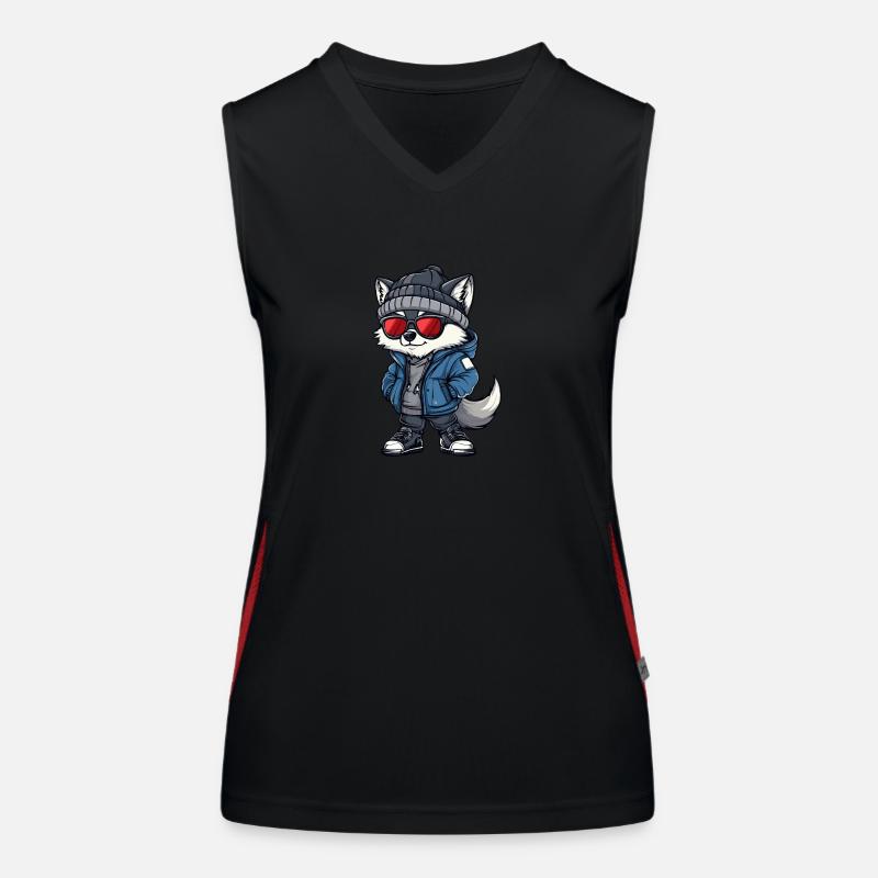 Wolf Winter Funktionelles Kontrast-Tank Top für Frauen