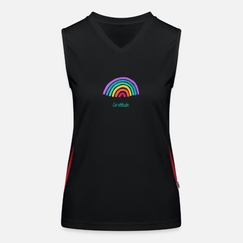Dankbarkeit Regenbogen Funktionelles Kontrast-Tank Top für Frauen