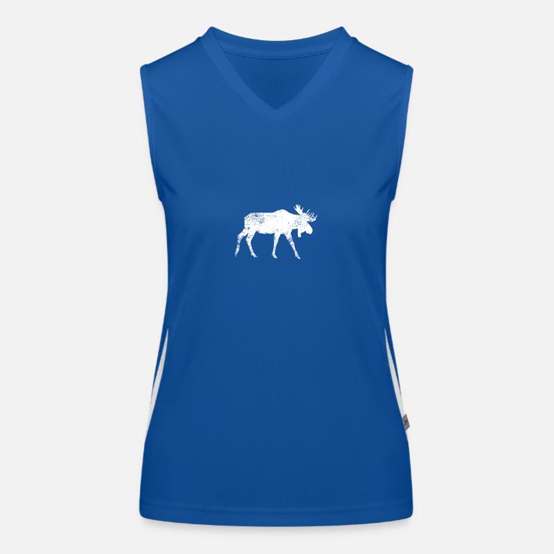 Vintage Moose Funktionelles Kontrast-Tank Top für Frauen