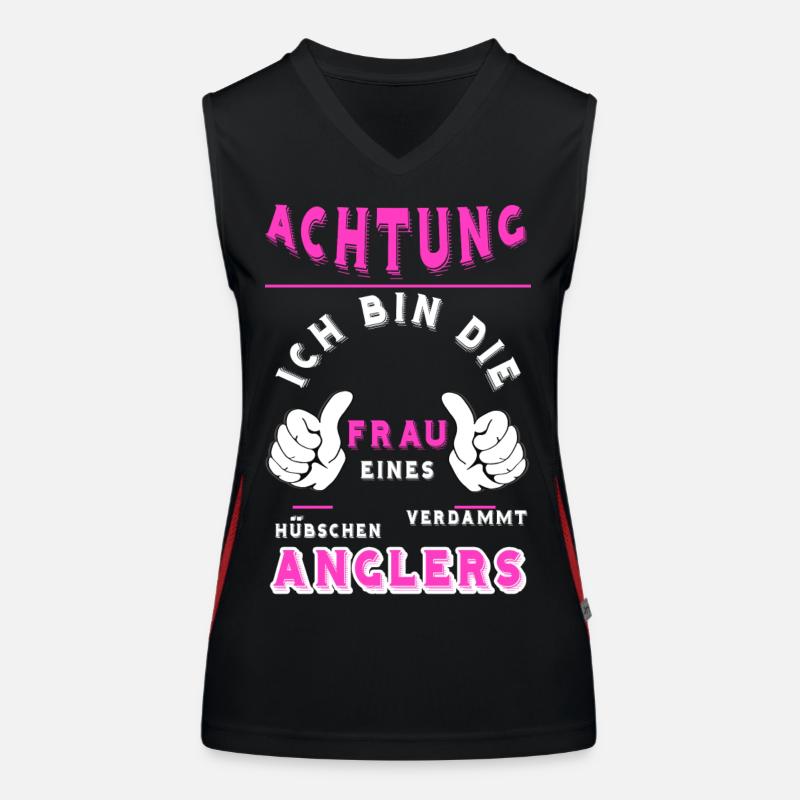 Frau eines Anglers Geschenk T Shirt Funktionelles Kontrast-Tank Top für Frauen