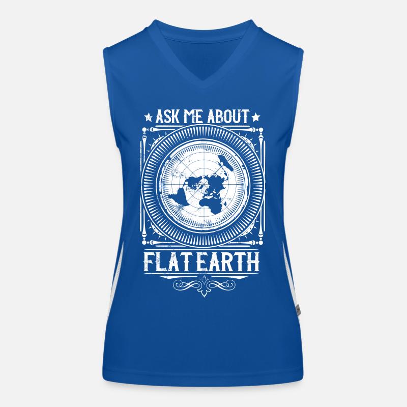 Ask me about flat earth - Flache Erde - Flatearth Women's Functional Contrast Tank Top