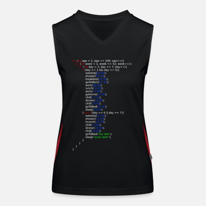 My Life -- Java Code Funktionelles Kontrast-Tank Top für Frauen