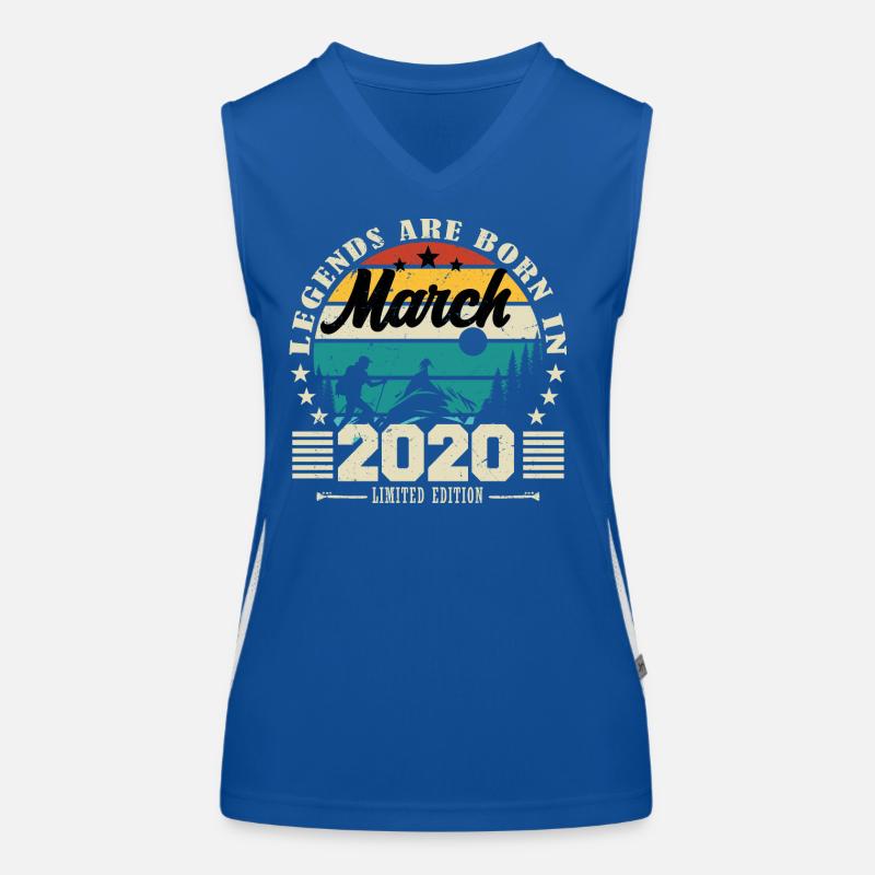 Mars 2020. Cadeau d'anniversaire mars 2020. Débardeur respirant contrasté Femme