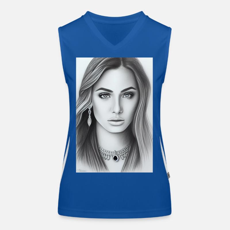Frau mit Schmuck Funktionelles Kontrast-Tank Top für Frauen