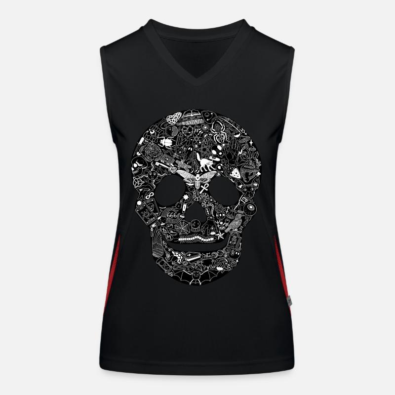 Gothic Totenkopf Goth Style düster Heavy Metal WGT Funktionelles Kontrast-Tank Top für Frauen