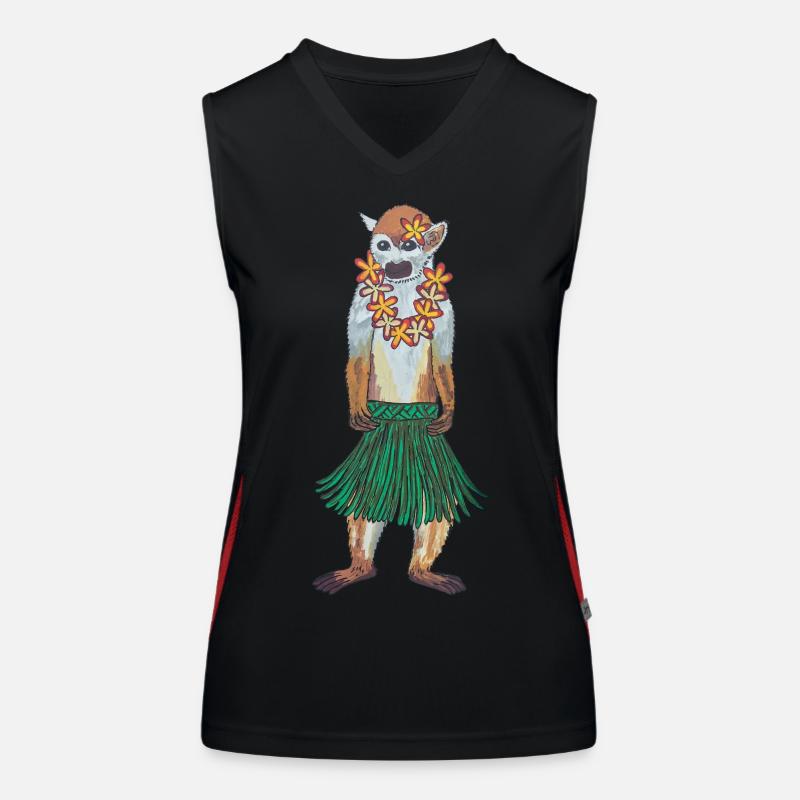 Totenkopfäffchen Affe Hawaii Hulaaffe Hula Hoola Funktionelles Kontrast-Tank Top für Frauen