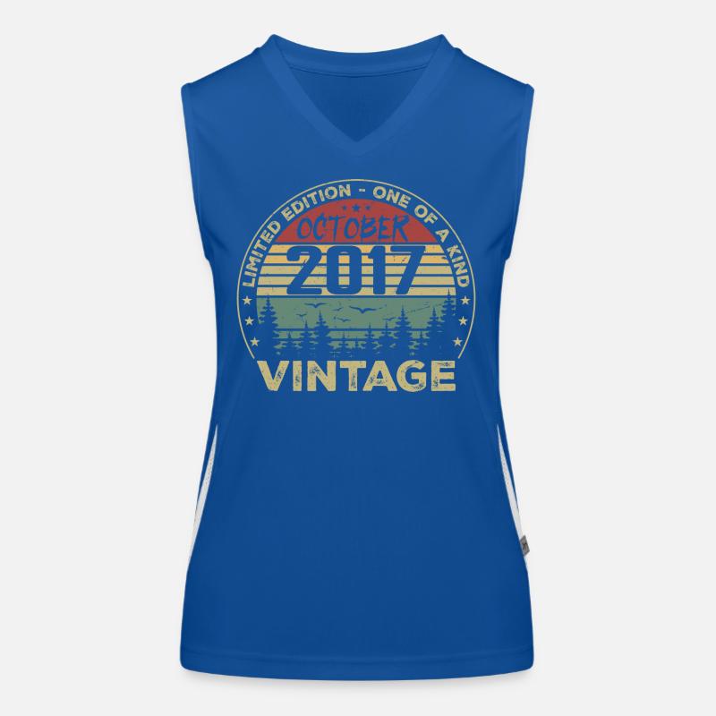 Vintage Anniversary Made in October 2017 Women's Functional Contrast Tank Top
