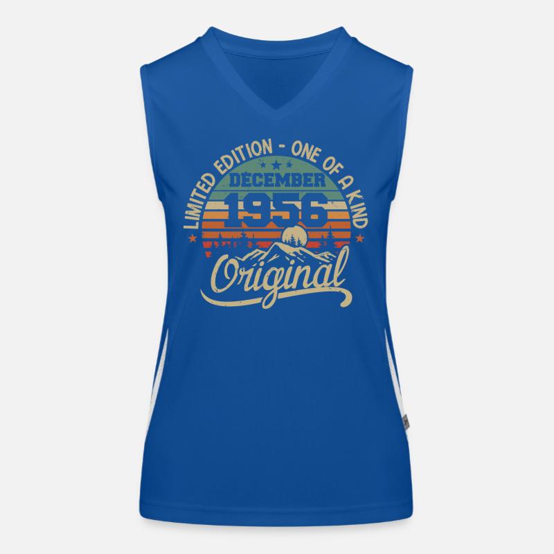 Original 69th Birthday Gift, December 1956 Women's Functional Contrast Tank Top