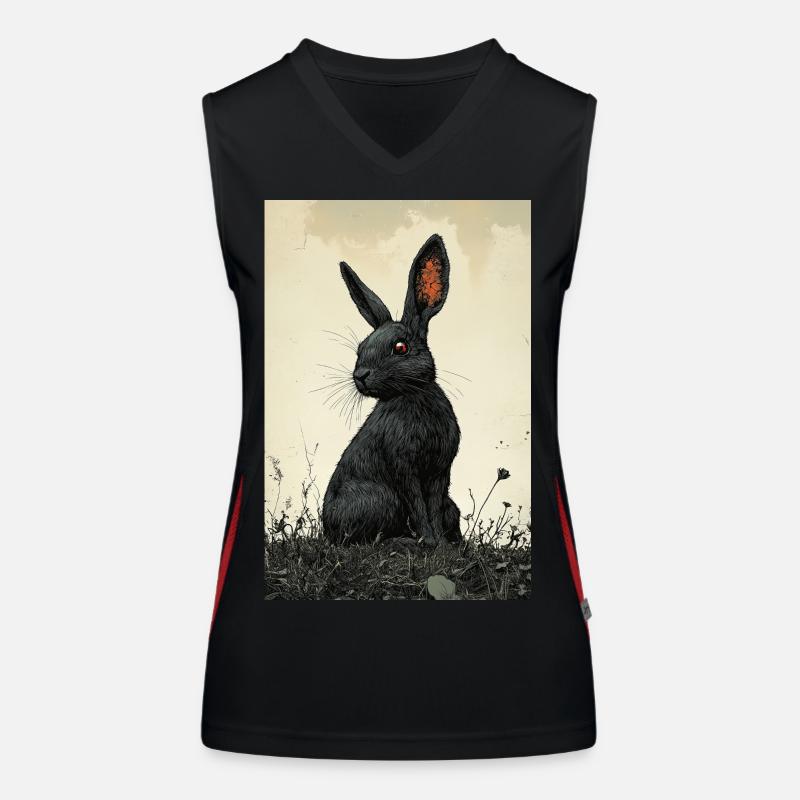 Lapin de nuit dans le brouillard Débardeur respirant contrasté Femme