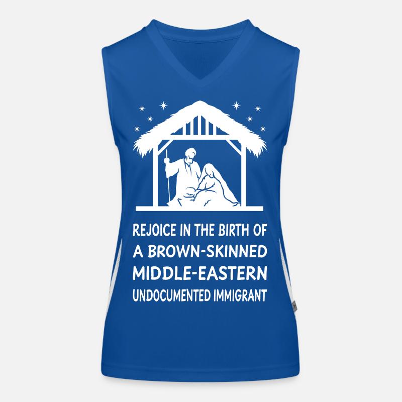 Christmas - Jesus Middle-Eastern Immigrant II Women's Functional Contrast Tank Top
