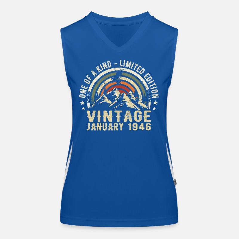 January 1946 Birthday Gift - Original 79 Years Women's Functional Contrast Tank Top