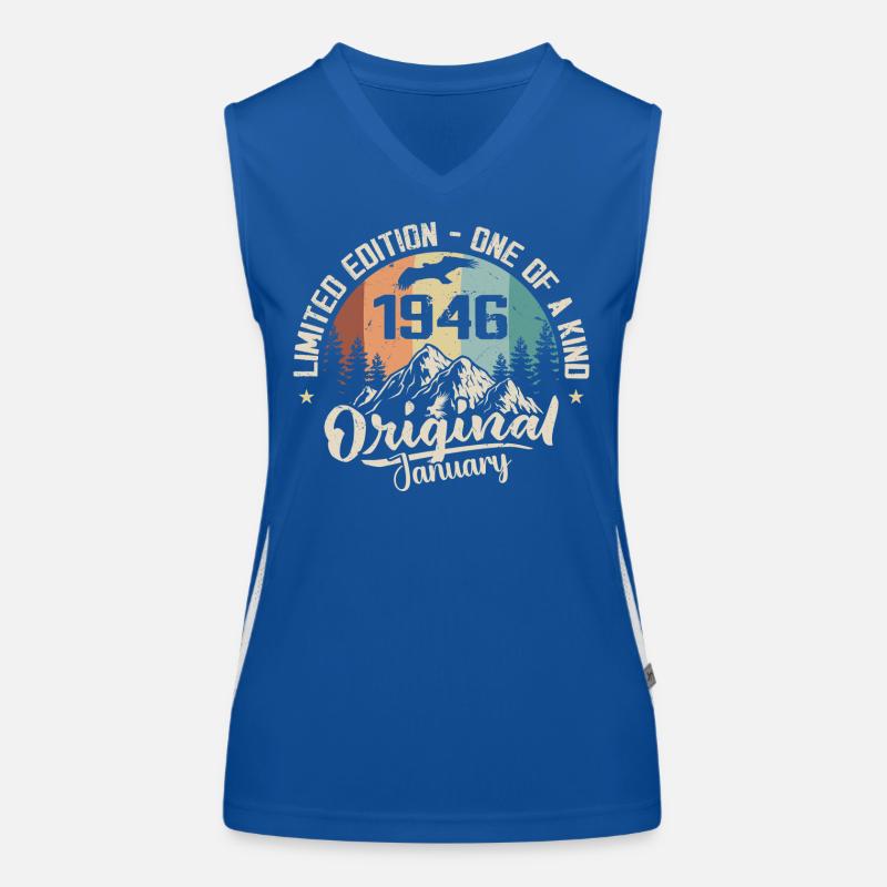 January 1946 Original 79 Year Old Birthday Gift Women's Functional Contrast Tank Top