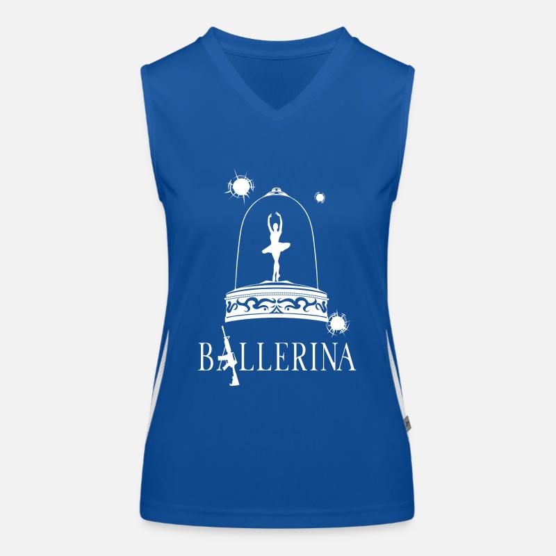 Danseuse dans une grêle de balles – balleuse expressive Débardeur respirant contrasté Femme