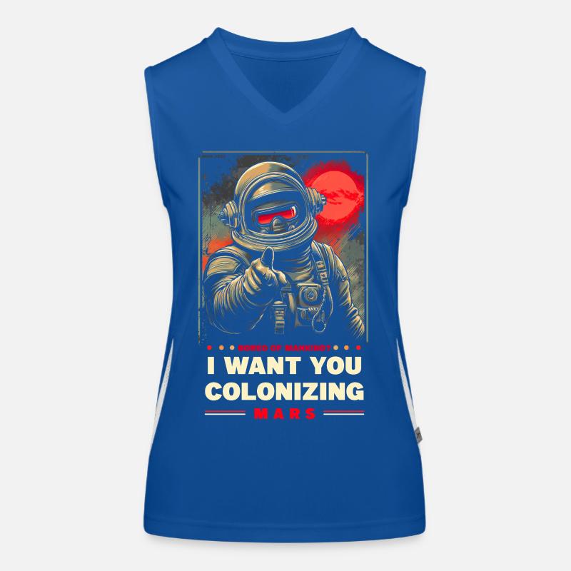 Mars Kolonisierung Werbeposter Funktionelles Kontrast-Tank Top für Frauen