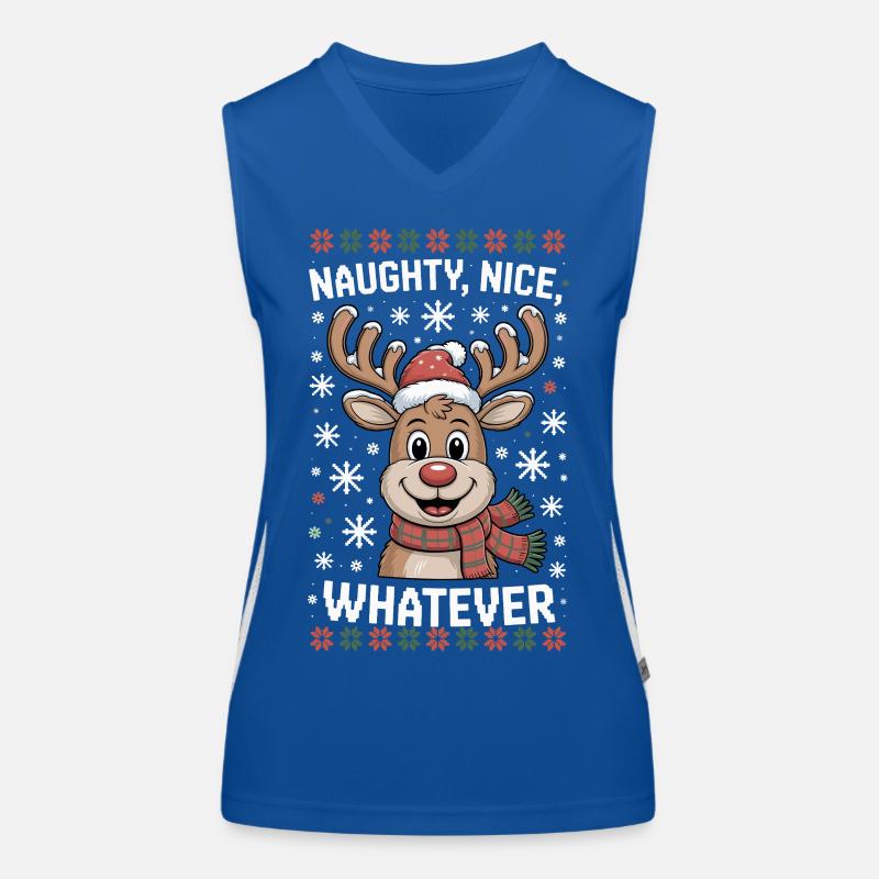 Naughty Nice Whatever Rentier Funktionelles Kontrast-Tank Top für Frauen