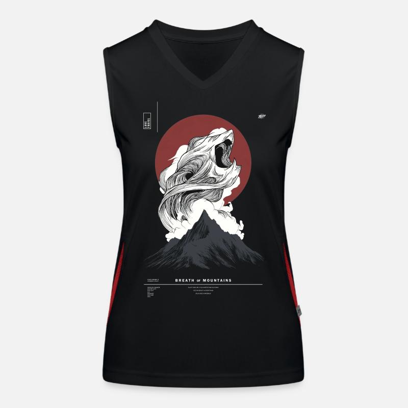 Wave Over Mountain Peak Circle Women's Functional Contrast Tank Top