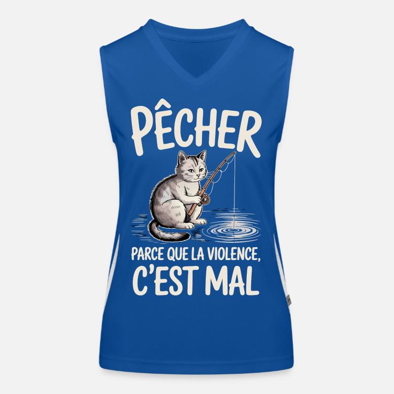 Pêcher, parce que la violence c’est mal Débardeur respirant contrasté Femme