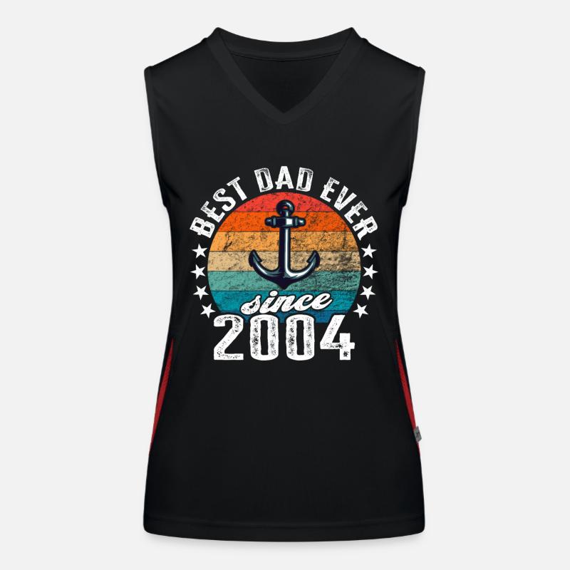 Bester Papa der Welt seit 2004 Anker Funktionelles Kontrast-Tank Top für Frauen