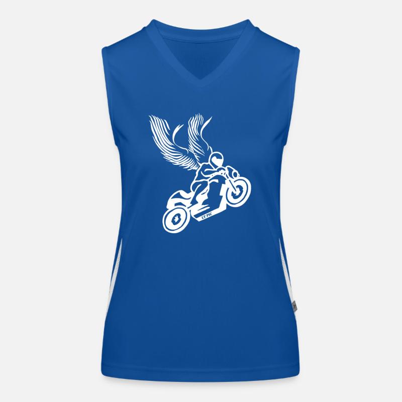 Motorrad Schutzengel Funktionelles Kontrast-Tank Top für Frauen