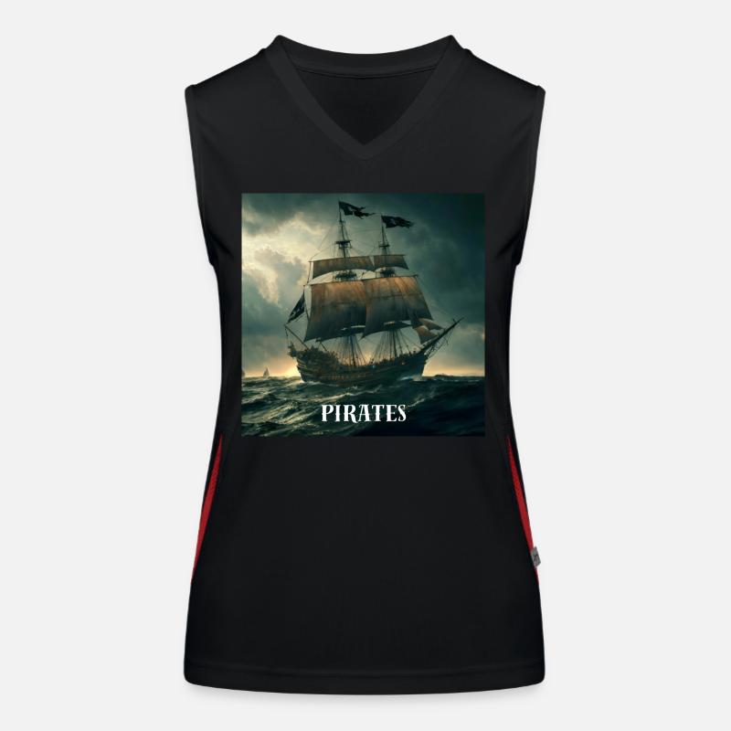 Piratenschiff Funktionelles Kontrast-Tank Top für Frauen